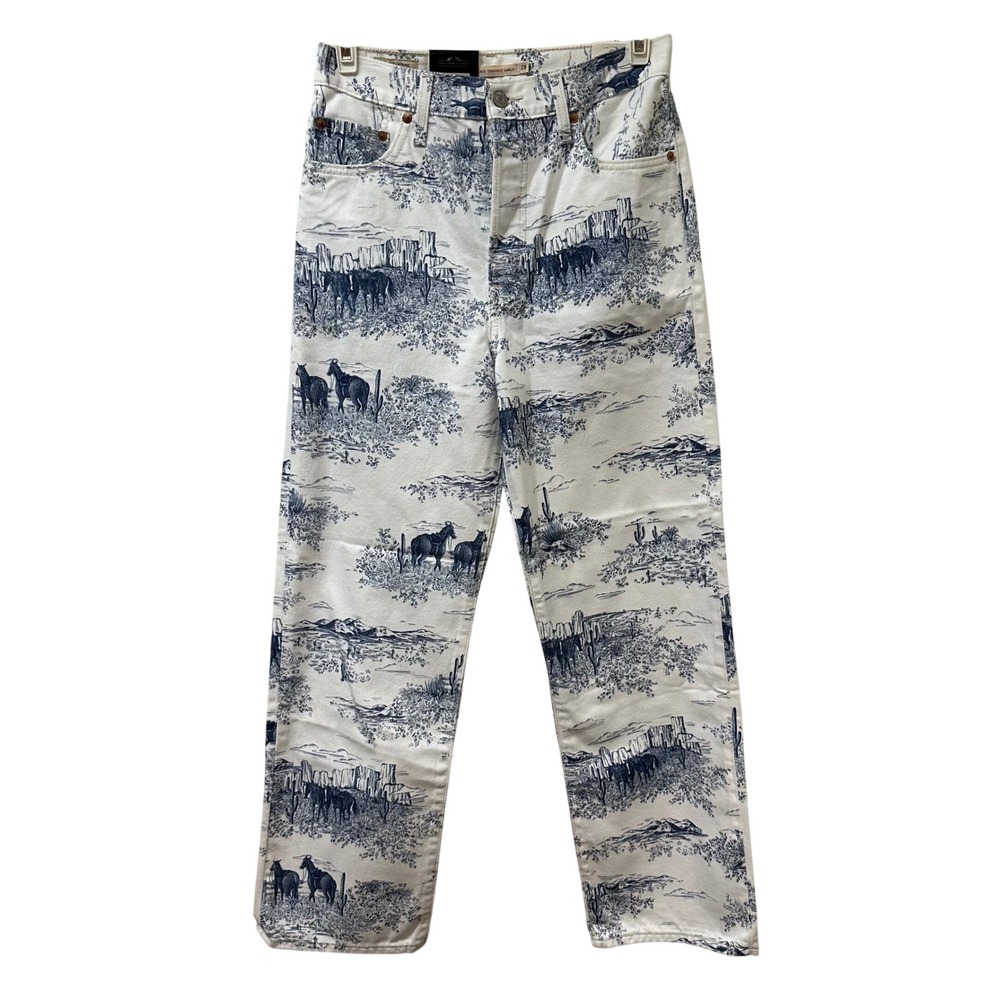 Levis Ribcage Straight Ankle Jeans 28 Desert Toile Horse Print Super High Rise